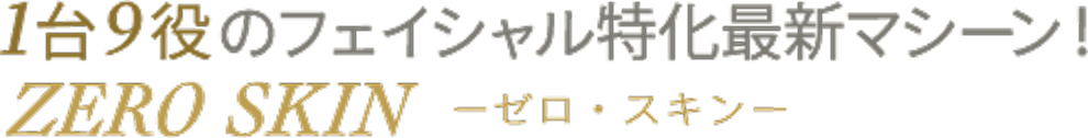 1台9役のフェイシャル特化最新マシーン!ZERO SKINーゼロ・スキンー